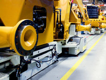 Assembly line for construction machines
